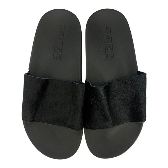 ASOS DESIGN Fizzer Leather Sliders/Slides/Sandals/Slippers - Picture 6 of 6